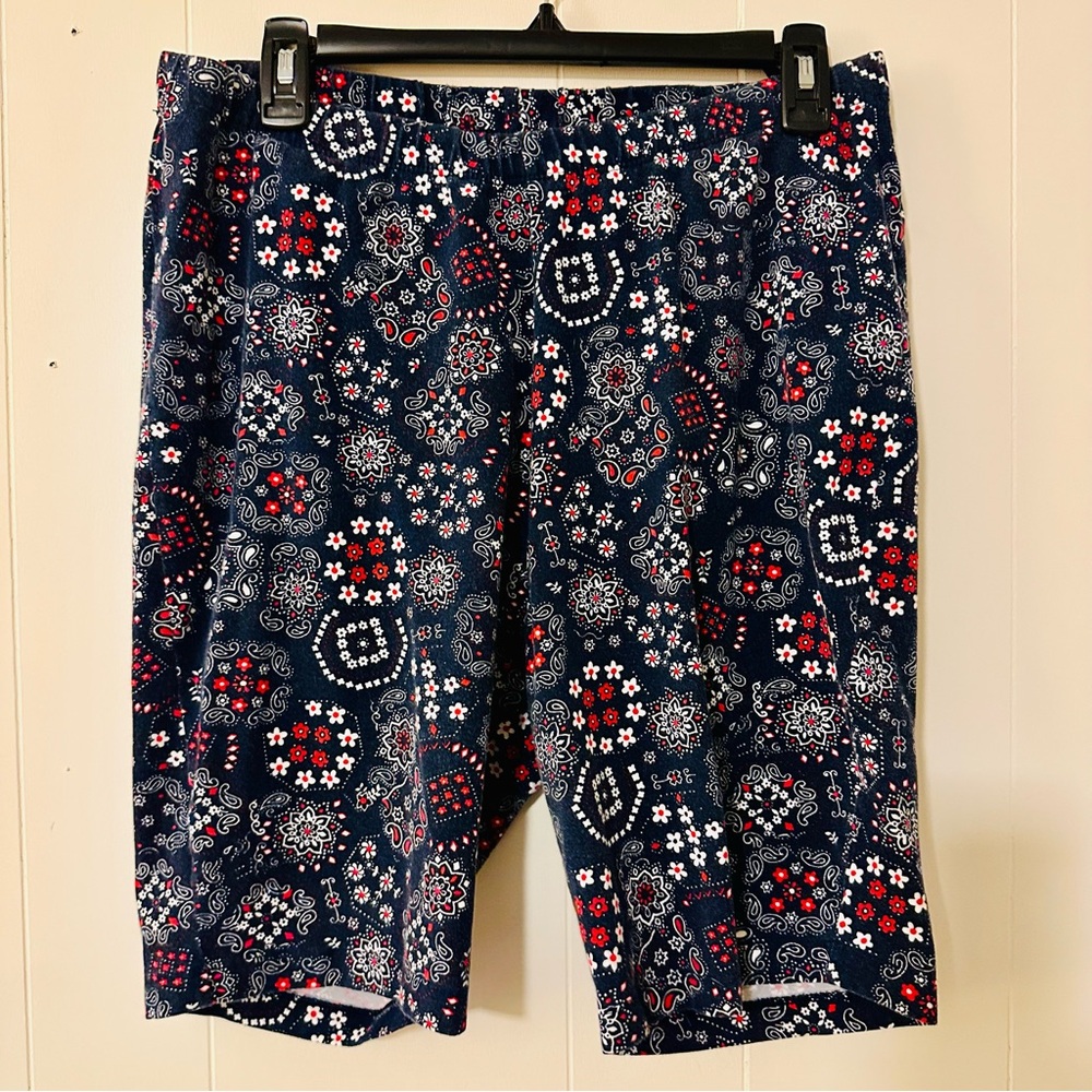 Woman Within Floral Shorts Plus Size 18/20 Large
